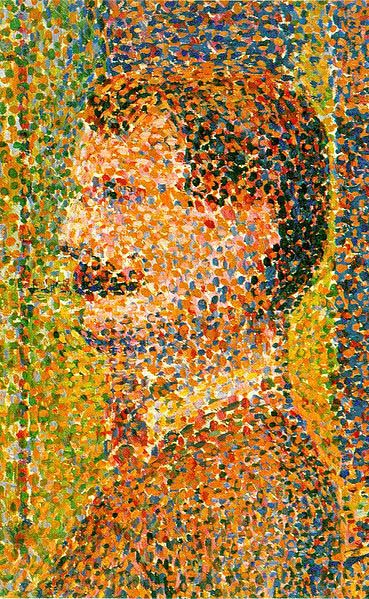 Detail from La Parade  showing pointillism